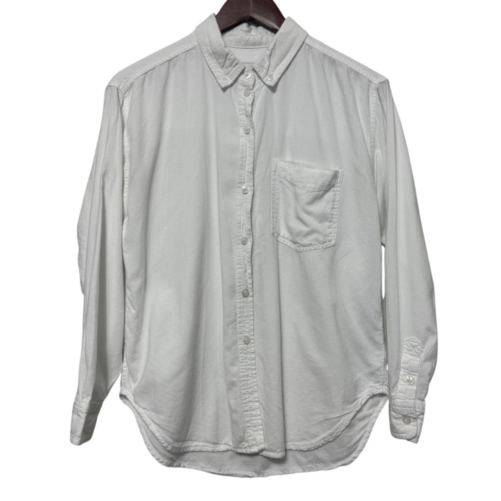 American Eagle Casual Button Up Collared Long Sleeve White Shirt Womens Size XXS